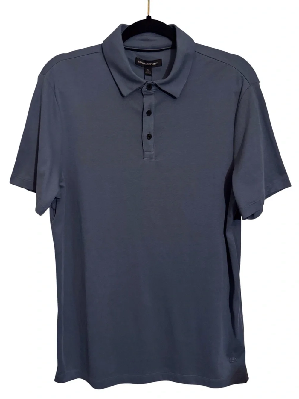Banana Republic NWT Medium Blue Luxe Touch Performance Polo Short Sleeve Cotton